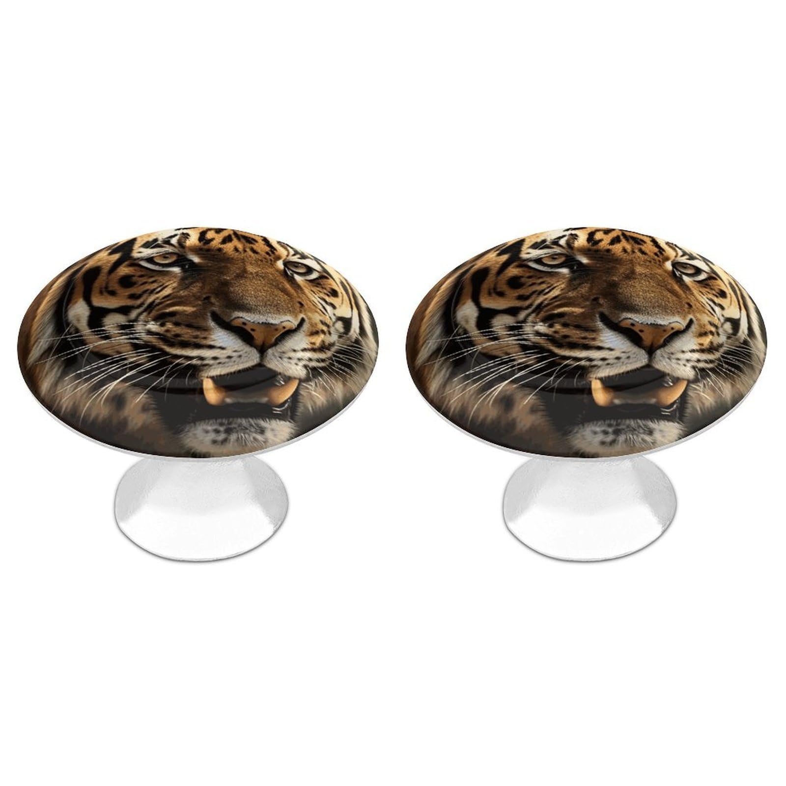 FekiLoot Tiger Cabinet Knob Kitchen Drawer Knob Stainless Steel Round Drawer Pulls Modern Cabinet Hardware Vintage Dresser Drawer for Kitchen Bathroom Closet Dresser Cabinets