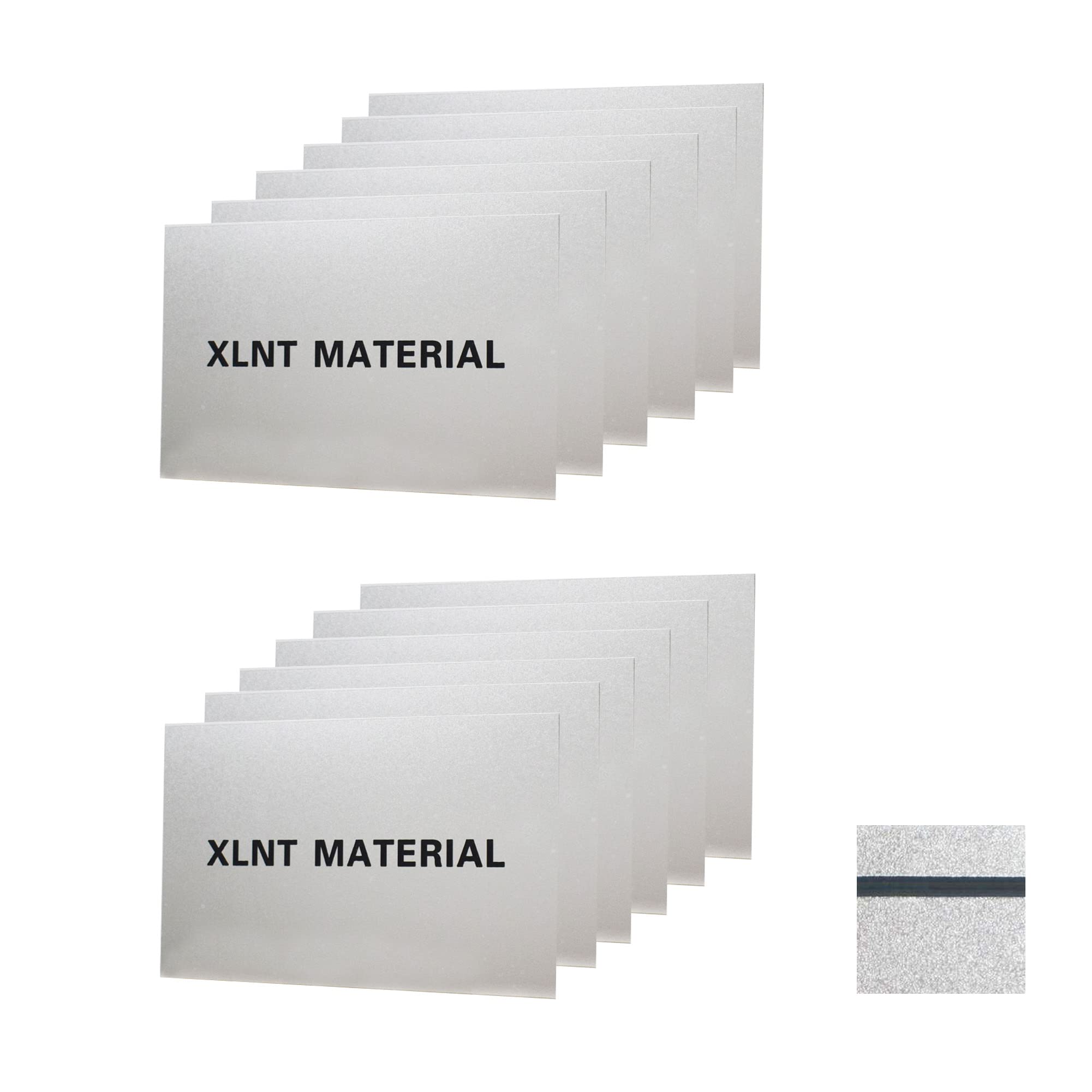 XLNT TECH Engraving Blank Materials ABS Double Color Plastic Sheet, Matte Silver/Black (7" x 11" x .040", 12 Pieces) for Interior Signs, Badges.