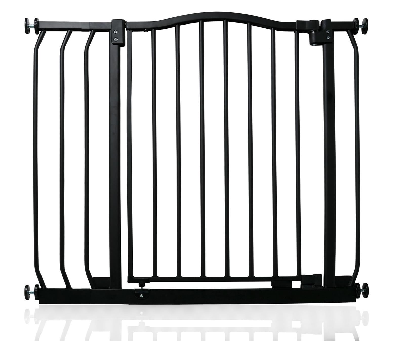 Safetots Curved Top Safety Gate, 80cm - 89cm, Matt Black, Pressure Fit Stair Gate, Baby Gate for Doors Hallways and Spaces, Safety Barrier, Easy Installation