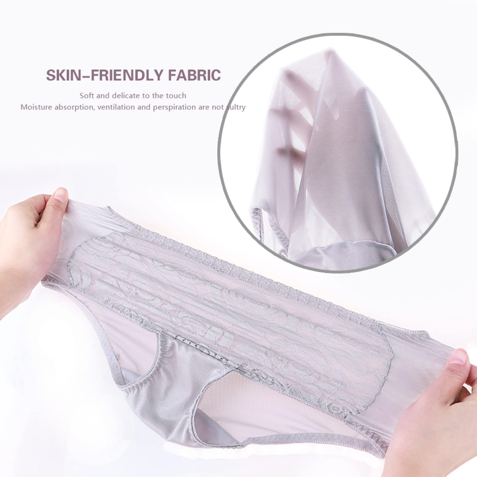 Culotte Femme Taille Haute Lot de 5 Dames Cordes sans Couture Mémoires Culotte sans Couture Ensemble sous-Vêtements Confortable Culotte Dentelle