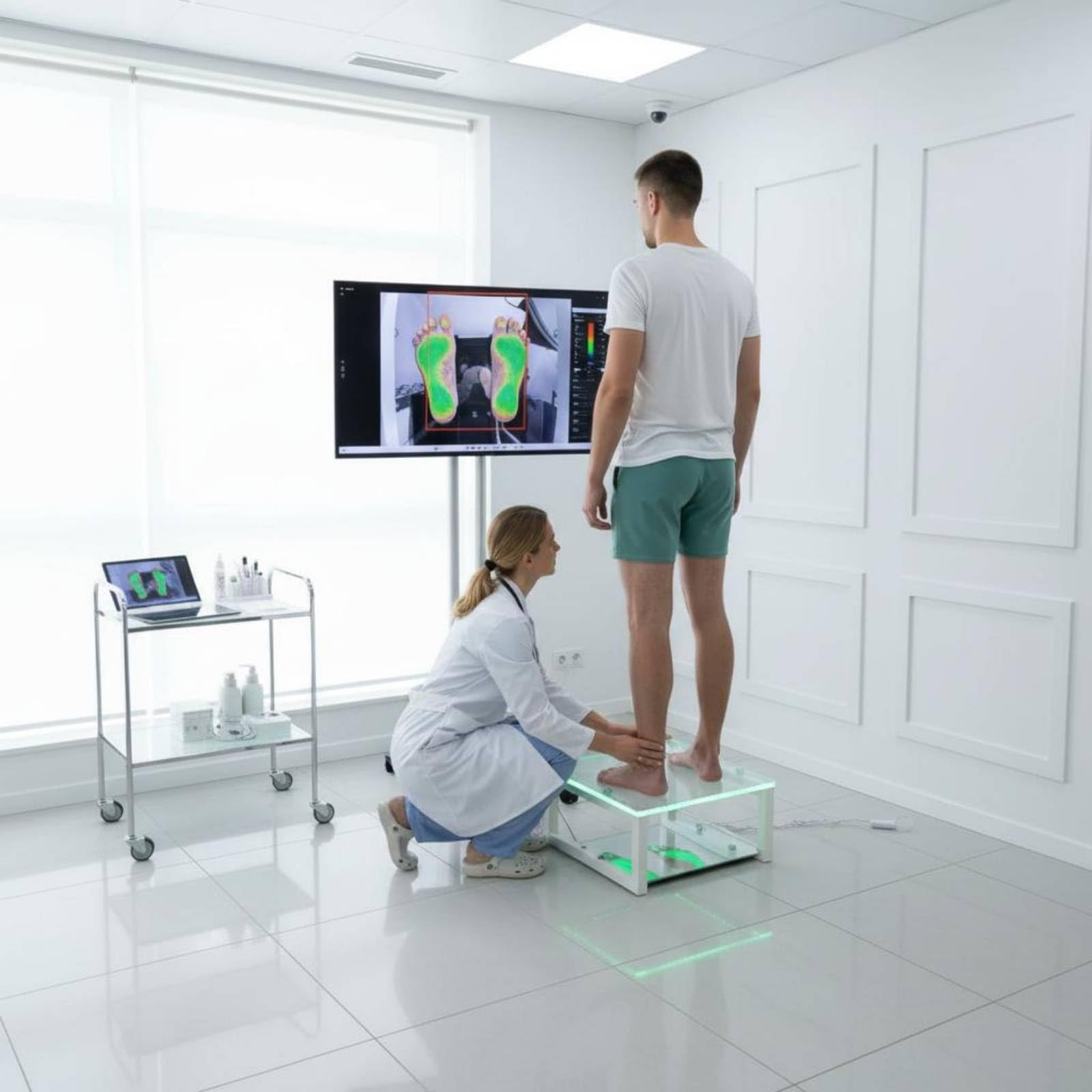 Espejo Podológico Base Espejada Herramienta Diagnóstica Marco Color Claro Equipo Médico para Consulta Podológica