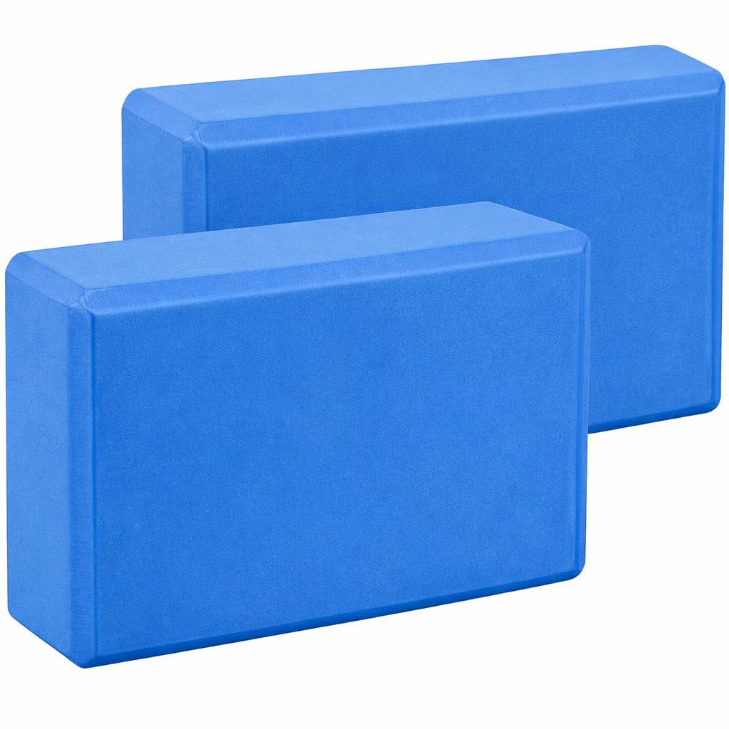 2Pcs Yoga Blocks – Anti-Slip Foam Gym Bricks for Pilates, Stretching & Fitness | Lightweight, Durable & Travel-Friendly Yoga Accessories for Exercise & Practice (Pair of blue, 23 x 15 x 7.5 cm)