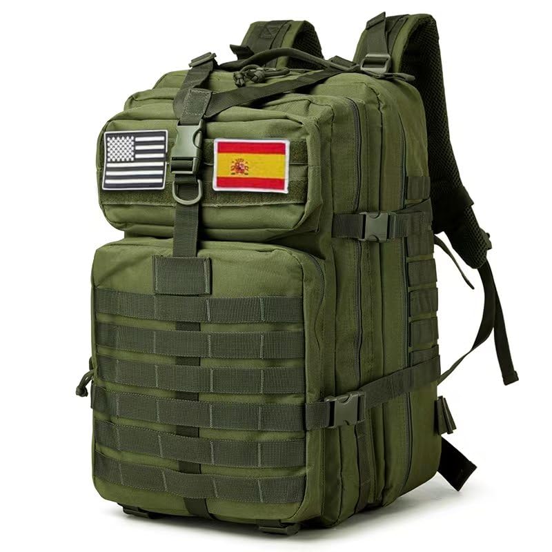 smallrun Mochilas Tácticas Militares 50L Mochila hombre y mujer Impermeable Mochila del ejército Gran Capacidad Mochila Crossfit Plegable Impermeable Mochila Montañismo, Senderismo (VERDE)
