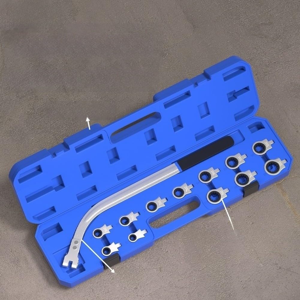 Juego de llaves de tensor de trinquete de 13 piezas para desmontar la polea de control del motor