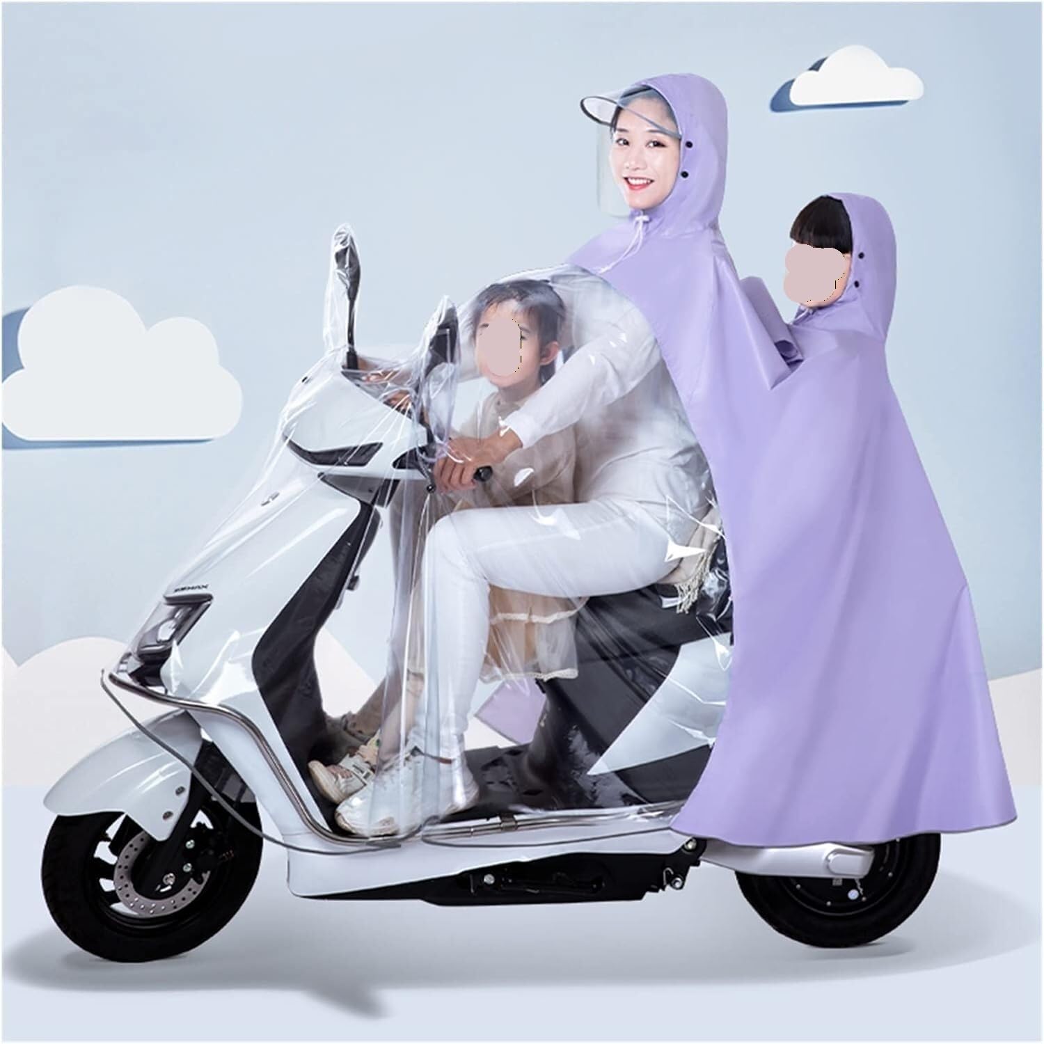 Dqzrtueca Purple Cycling Rain Poncho With Mirror Cover For Bike E-Bike Scooter Motorcycle Multicolor 4XL/5Xl(,5Xl)