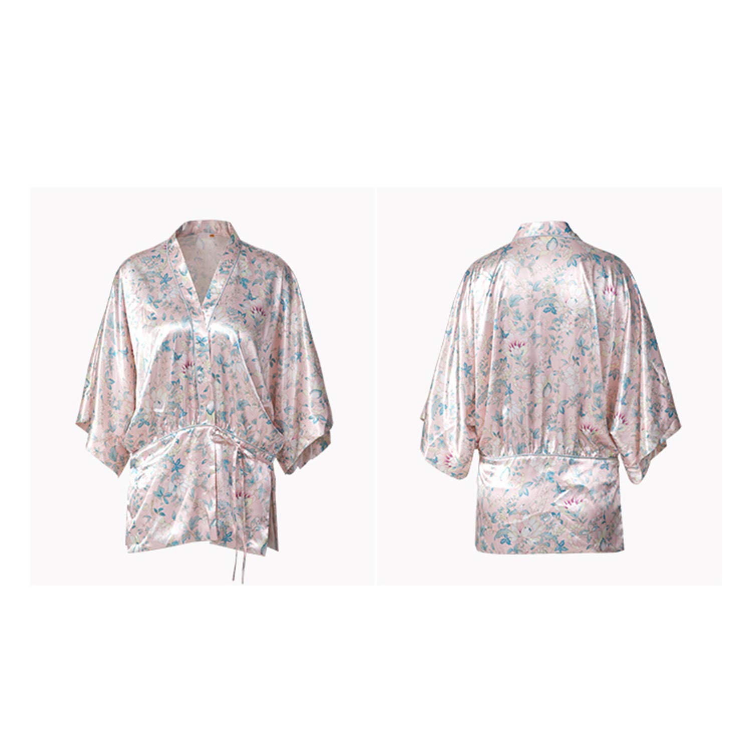 Kimono Suelto De Satén De Lujo, Bata Rosa Estampada, Pijamas De Bata De Baño para Las Vacaciones De Verano, Elegante Regalo De Boda S
