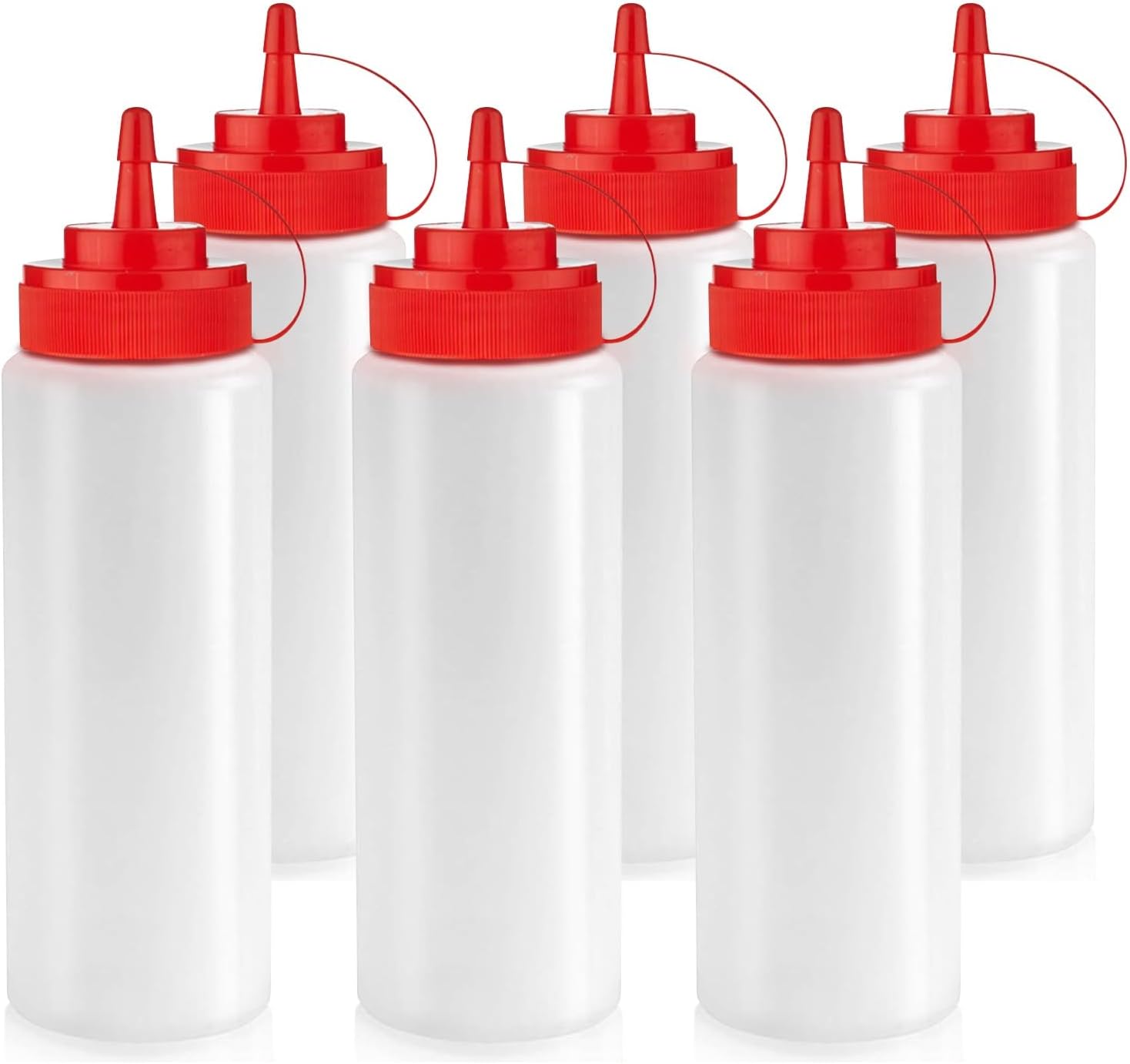 Norcalway 12 oz Condiment Squeeze Bottles for Sauces - Leak Proof Oil, Syrup, Dressing Squirt Bottles - 3 Pack