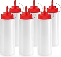 Vista 6 de Botellas de condimento Norcalway de 12 onzas para salsas - Botellas de chorro a prueba de fugas para aceite, jarabe, aderezo - Paquete de 3