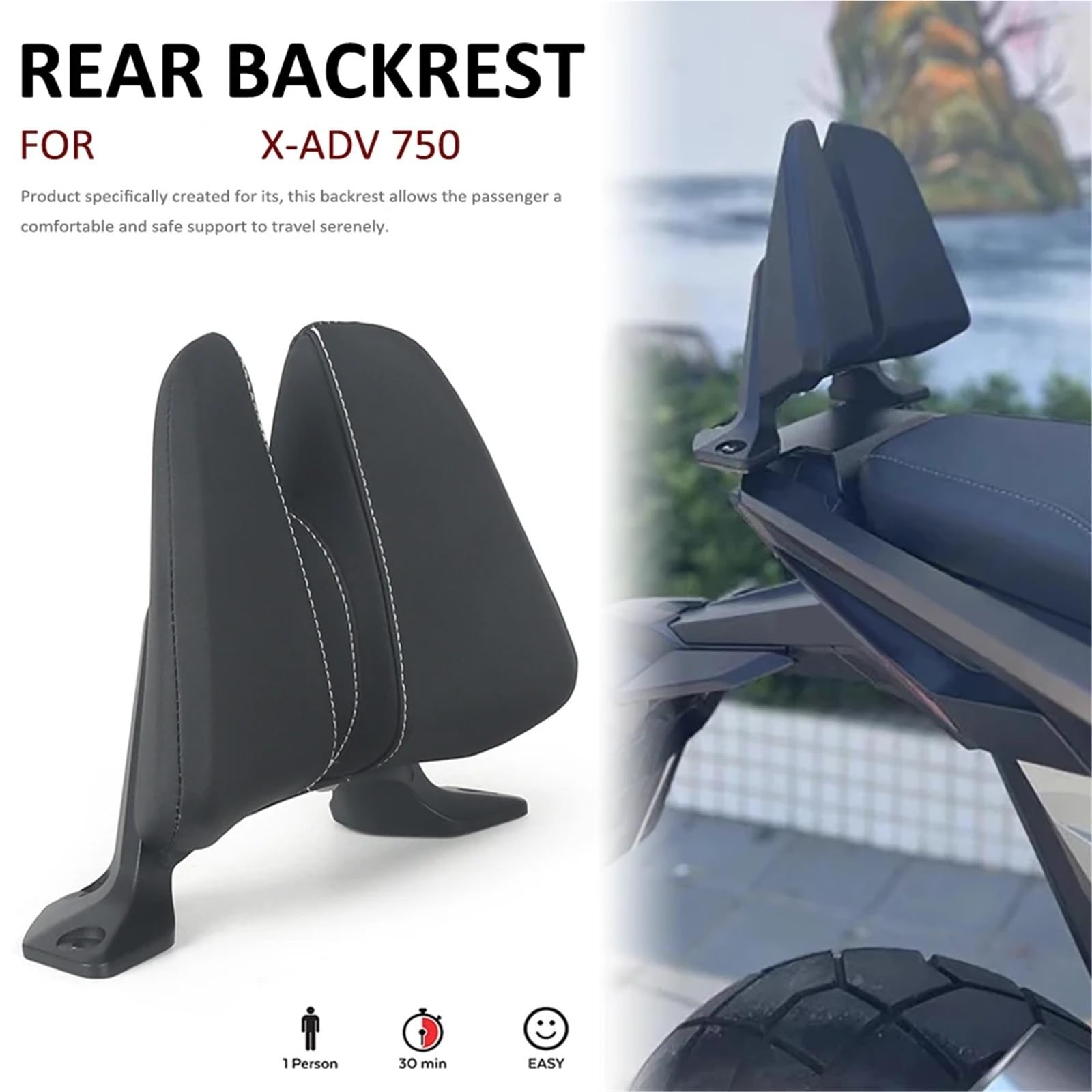 Compatible con Honda X-ADV 750 2021-2025 cojín de respaldo for asiento trasero de motocicleta