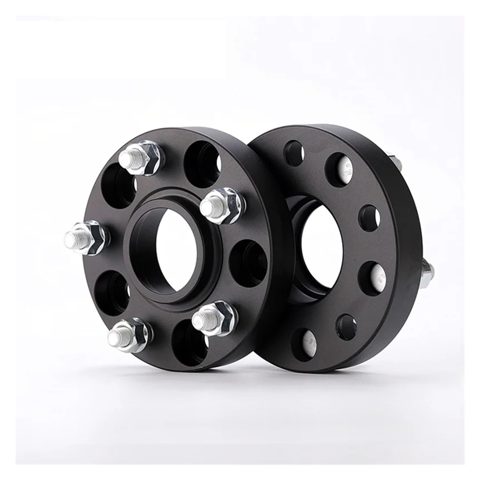 Entretoises de roue de voiture Entretoises de roue noires en aluminium forgé, adaptateur moyeu, 2 pièces, pour Q5 PCD 5X112 CB 66.6 M14X1.5(Black 12mm 2PC)