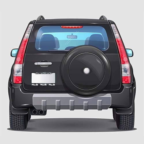 Miniatura 6 de HOSNYE Marco de matrícula de montañas, 2 piezas, diseño de ciervo, oso, lobo y zorro de animales salvajes, marcos de placas de metal, cubiertas de