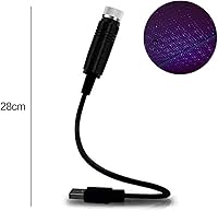 Vista 6 de SOCAL-LED Coche USB Púrpura Estrella Proyector Luz Nocturna Ajustable Interior LED Decorativo Romántico Techo Luces De Techo