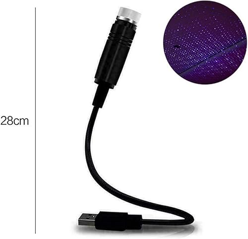 Miniatura 6 de SOCAL-LED Coche USB Púrpura Estrella Proyector Luz Nocturna Ajustable Interior LED Decorativo Romántico Techo Luces De Techo