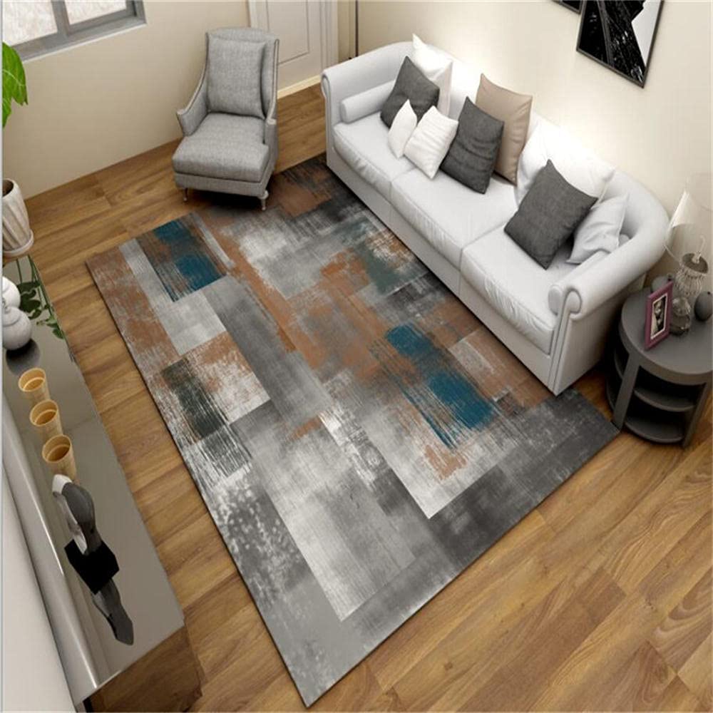 Tapis salon moderne grand format 200x250cm au motif abstrait élégant
