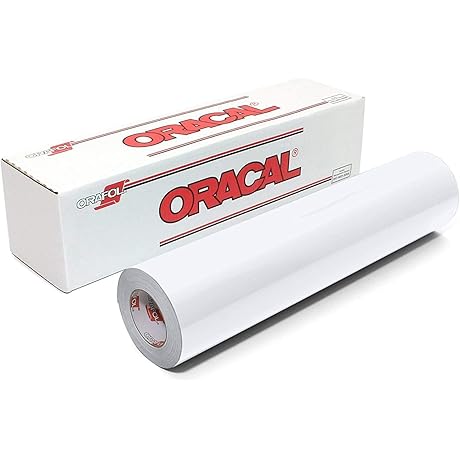 12" x 15' Roll of Oracal 651 Matte White Vinyl for Craft...