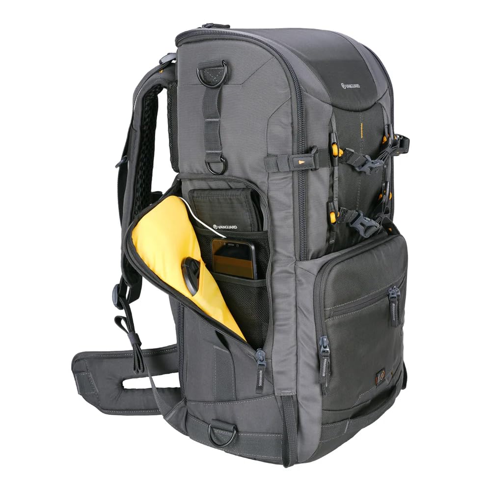 VANGUARD Alta Sky 69 Rucksack, 49 Liter, für bis zu 1200 mm Objektiv und zusätzliche Objektive, Grau