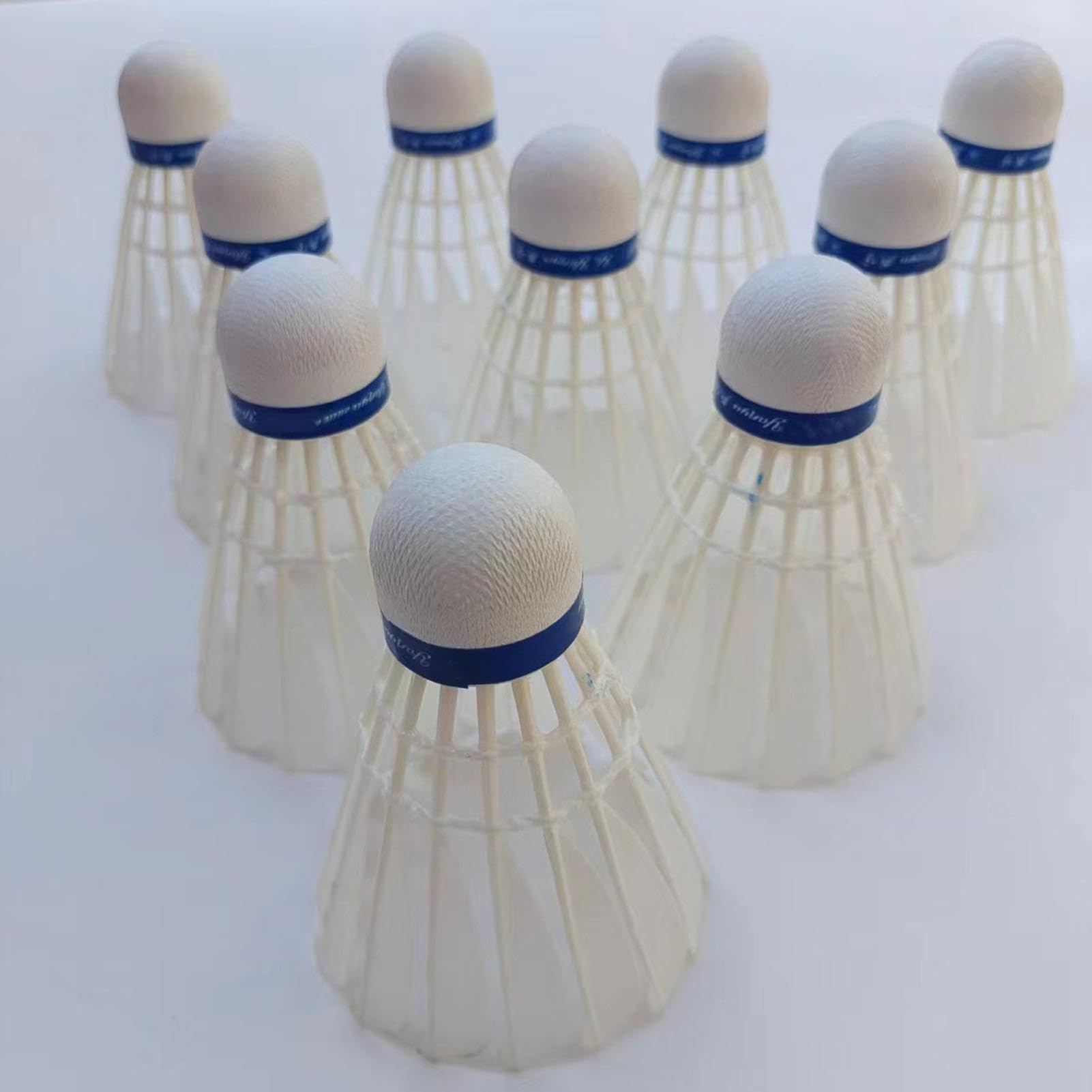Lot de 12 volants de badminton en plumes haute stabilité, 12 volants en plumes idéales, faciles à utiliser, portables pour homme et femme