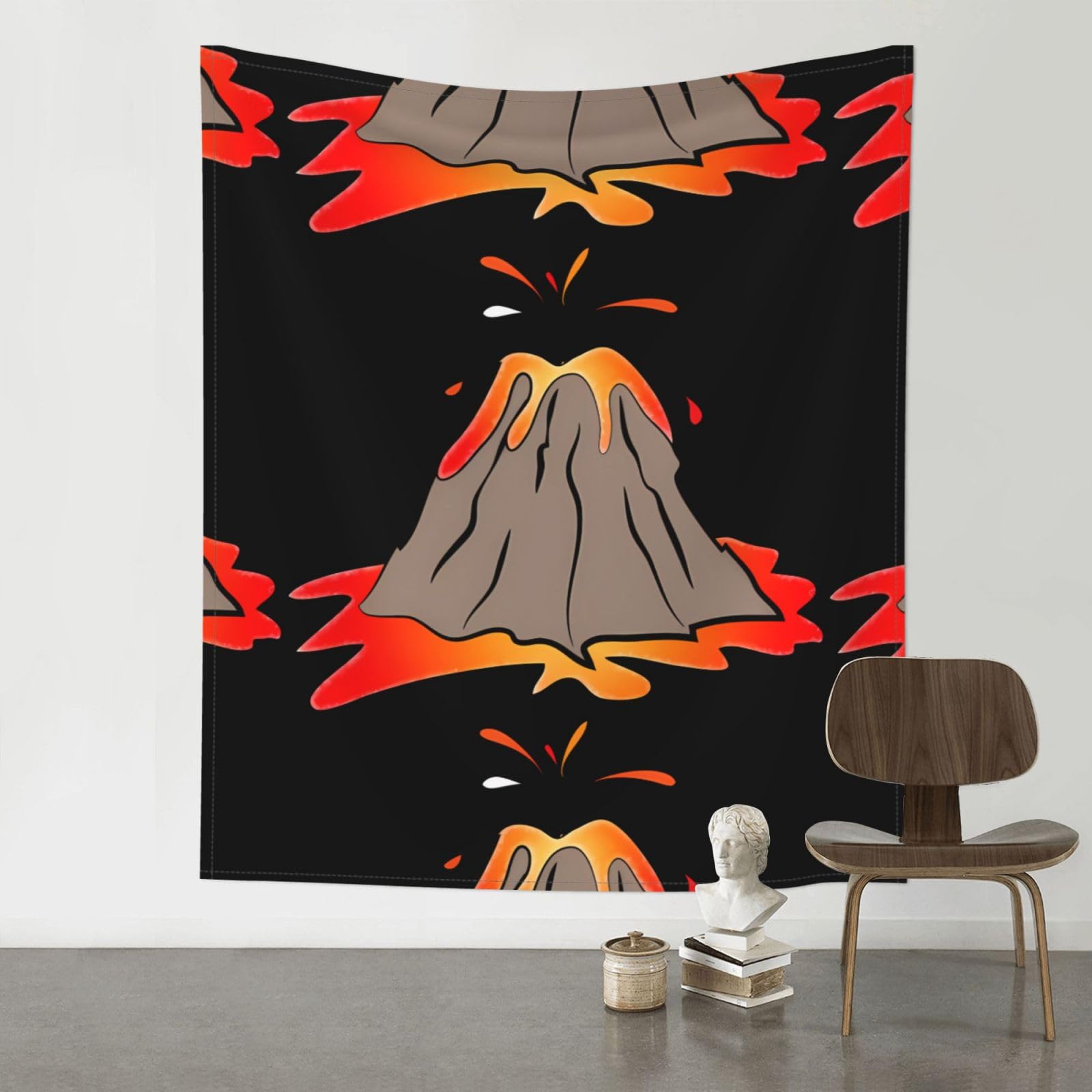 WHJSSF volcano Prints 60x51in Wall Tapestry Bohemian Throw Blanket Dorm Decor Beach Picnic Cover
