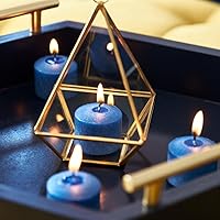 Vista 4 de Simply Soson Velas votivas a granel, 24 velas azules sin perfume, 10 horas de tiempo de combustión, perfectas para bodas, cumpleaños y decoración