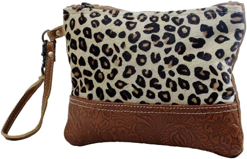 Myra Bag Hairon Leopard Print Bag for Women - Leopard Print Purses for Women with Real Cowhide, Hair On Animal Pattern Purse