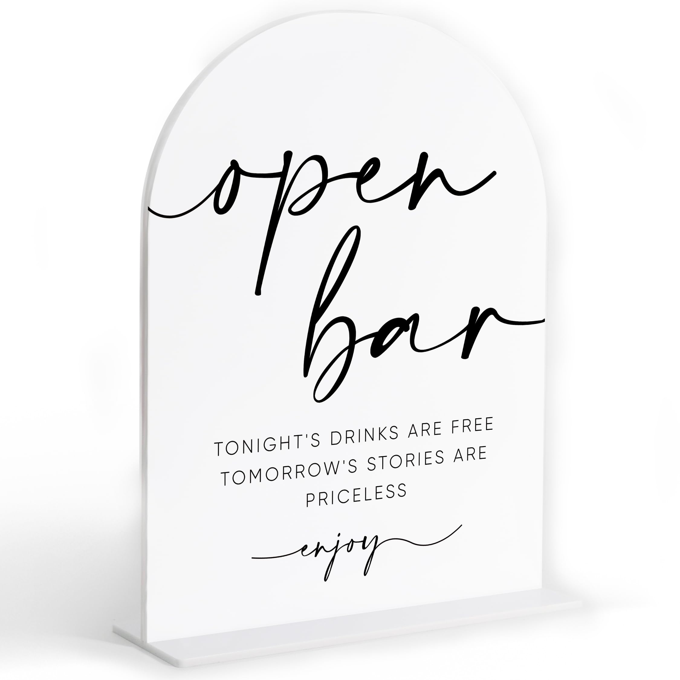 Open Bar Sign, White Arch Acrylic Wedding Sign, Wedding Signs for Ceremony and Reception, Bridal Shower Decor, Engagement Party Decor, Centerpiece Table Decorations Party for Bride and Groom-13 โ image 1