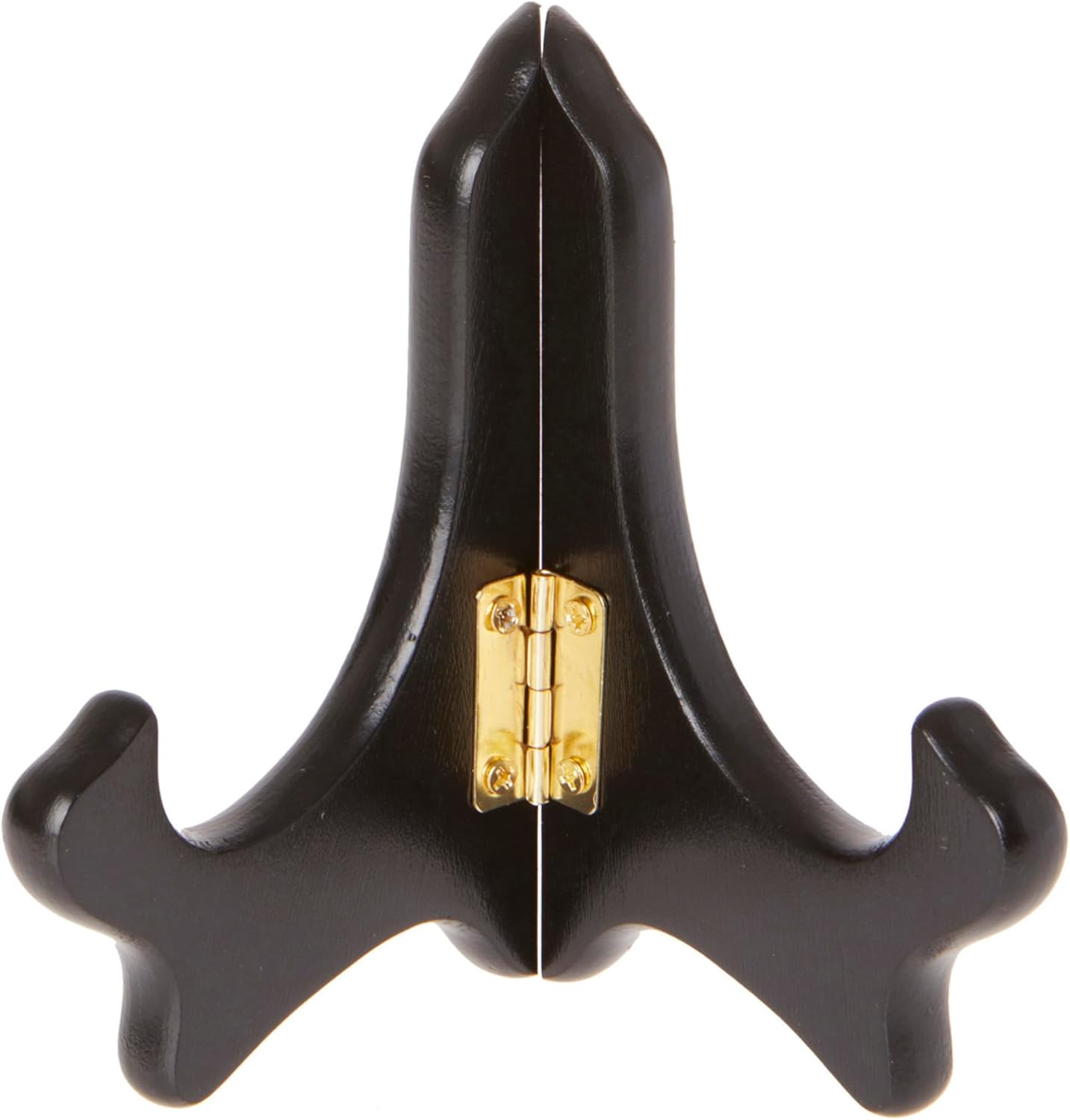 Bard's Hinged Black MDF Wood Plate Stand, 4" H x 5" W x 3" D (For 3.5" - 5" Plates), Pack of 6