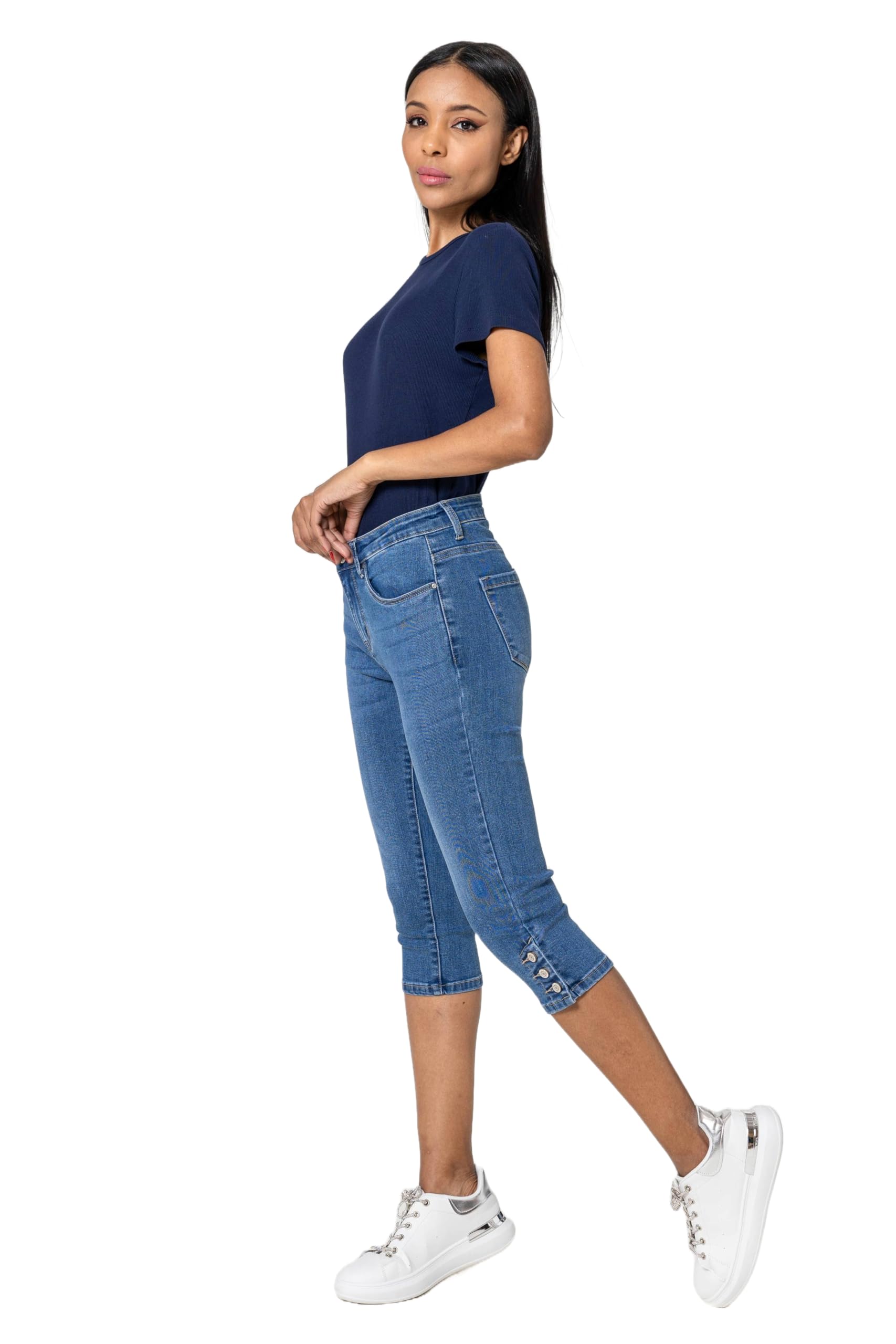 Nina Carter P516 - Pantalones vaqueros para mujer, corte ajustado, cintura alta, pantalones vaqueros de verano
