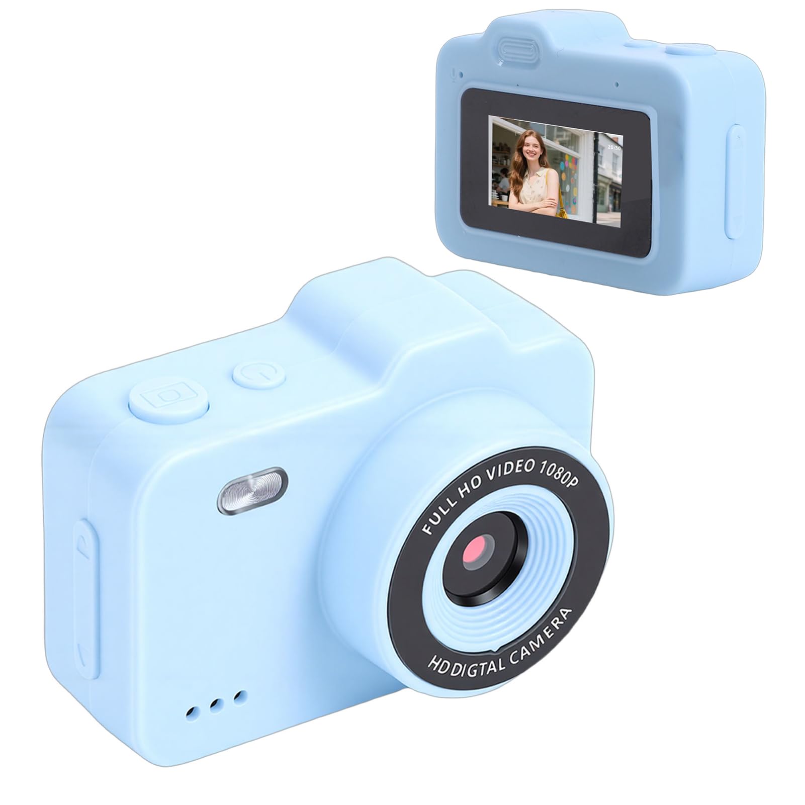 Thumb Action Camera, 1080P HD Retro Digital Camera, Portable Mini Body Cam with 0.96 Inch Screen & Flash, Keychain, for Travel