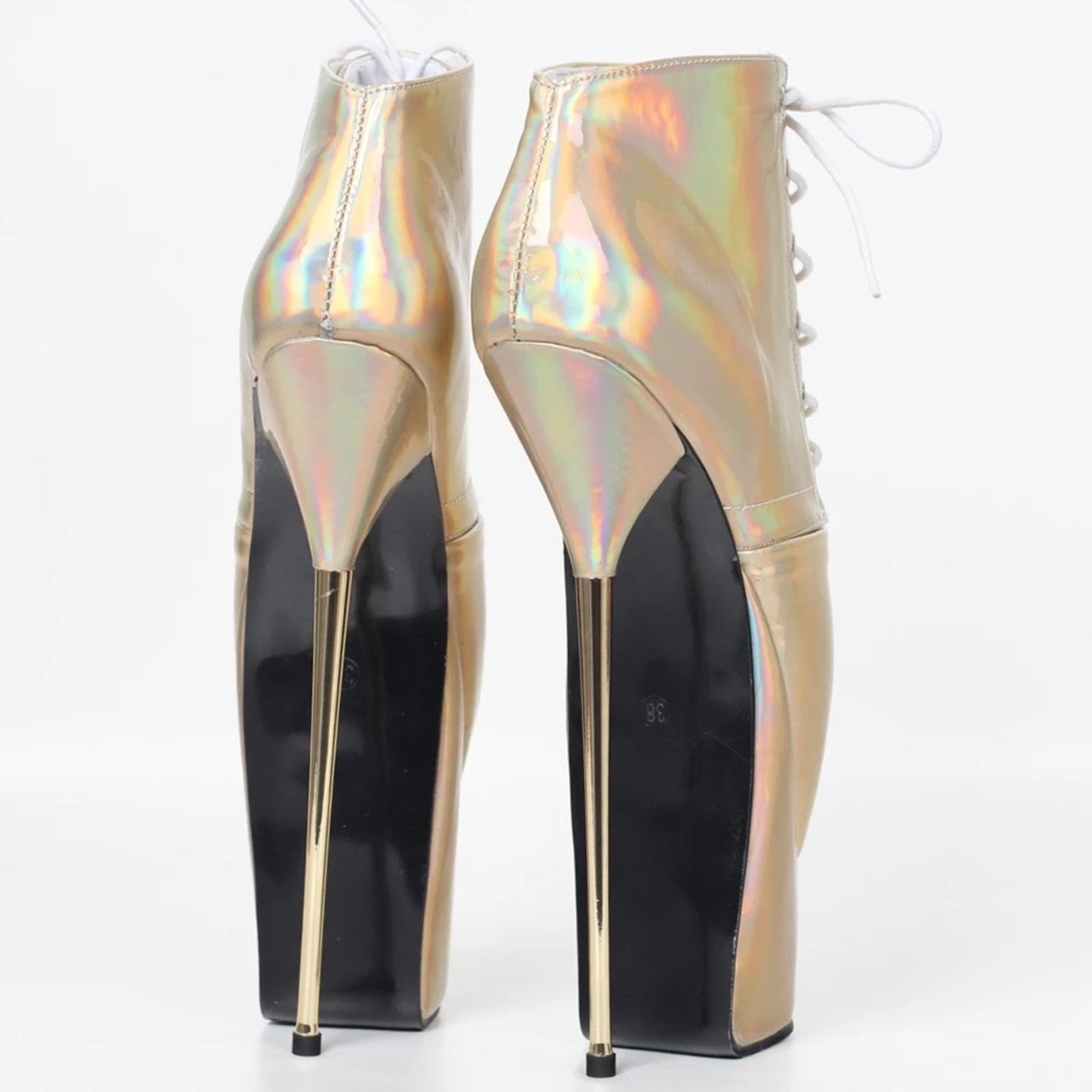 tacchi donna Tacchi Alti 22CM Stivaletti Tacchi Alti Balletto Laser a Punta con Stiletto In Metallo Altissimo,No.3color-37