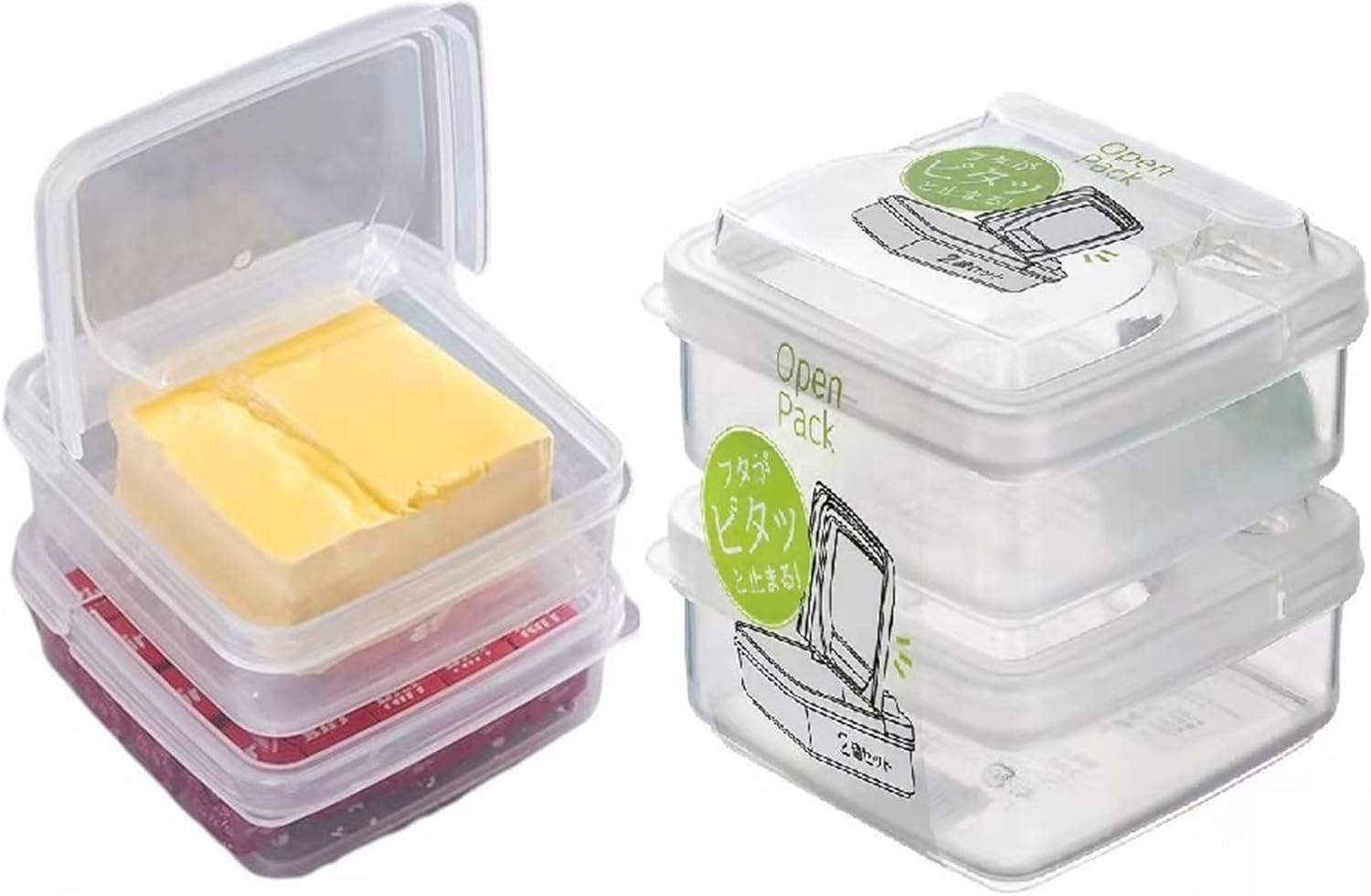4 PackSliced Cheese Containers for Fridge, Cheese