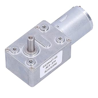Worm Gear Motor with Governor, Mini Turbine Reducer Reversible High Torsion All Metal Gear Low Noise for Robots Electronic Locks(24V50RPM)