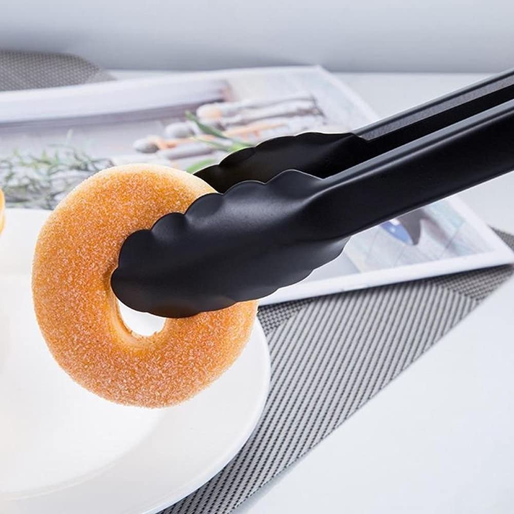MRKU Pinzas de Acero para Asar Pan, ensaladas y Servir Comida, 1 Unidad