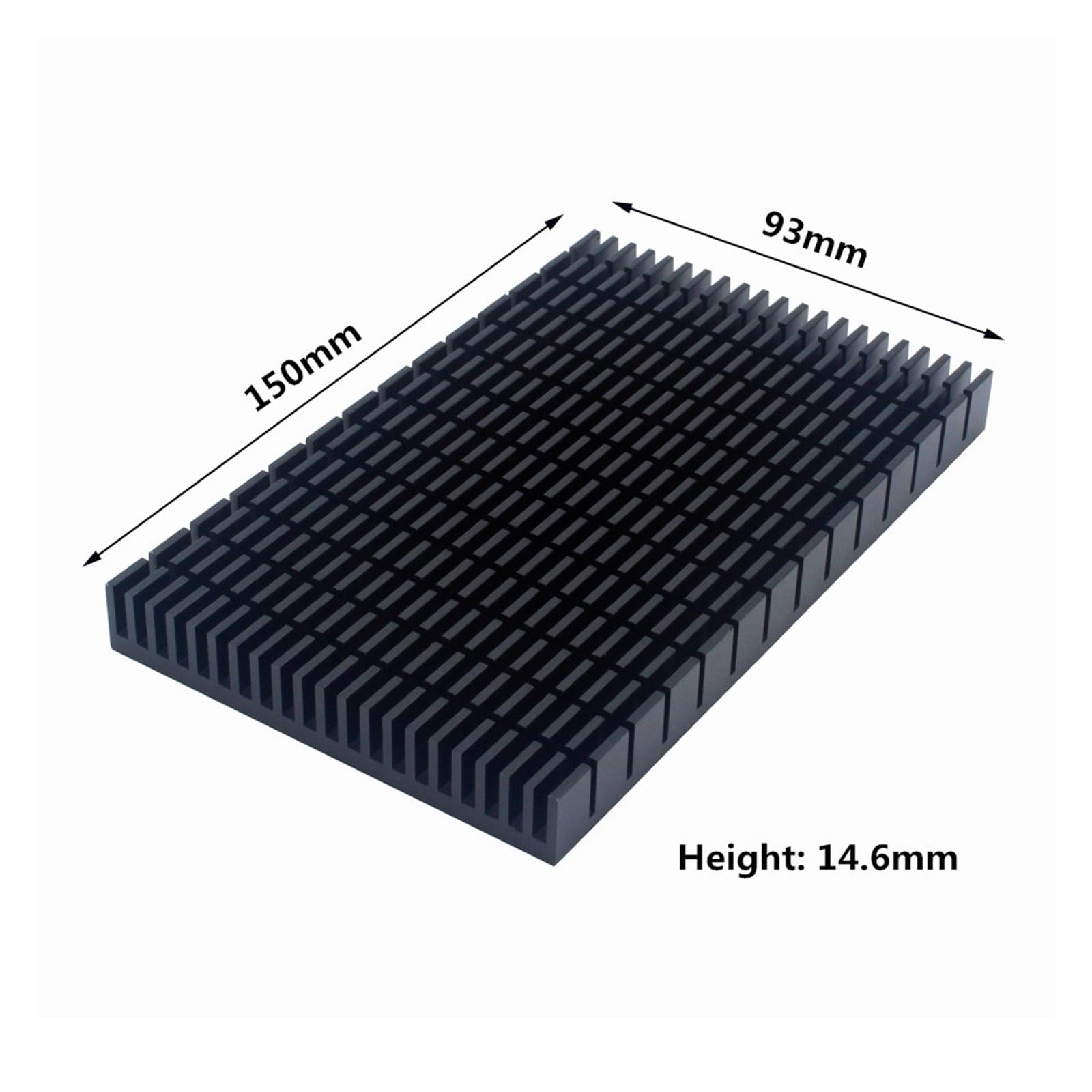 Dissipatore di calore in alluminio 1pc 150x93x14,6mm Radiatore Nero Dissipatore di calore