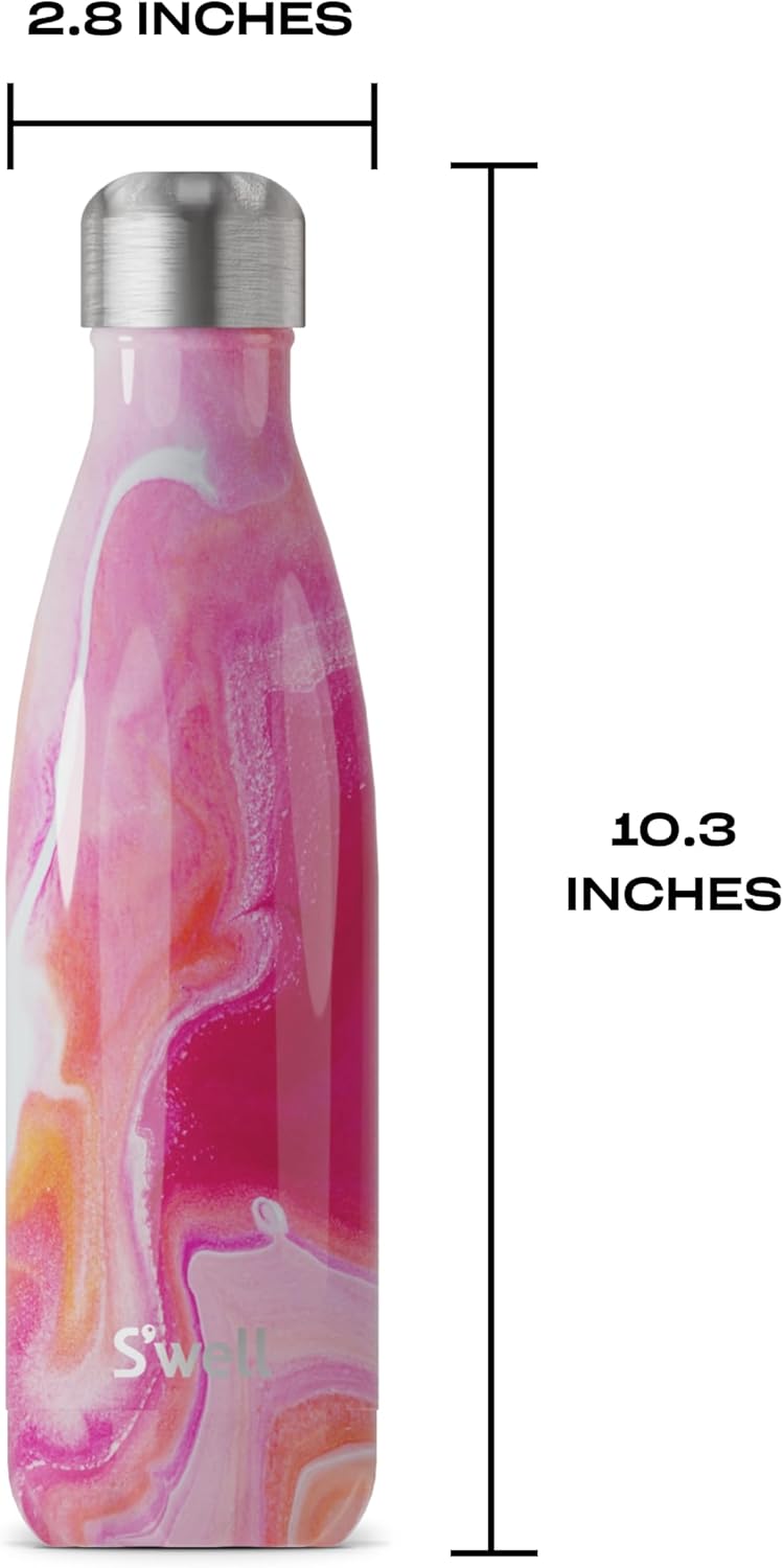 S'well Stainless Steel Water Bottle, 17oz, Rose Agate, Triple Layered Vacuum Insulated Containers Keeps Drinks Cold for 36 Hours and Hot for 18, BPA Free, Perfect for On the Go - Image 4