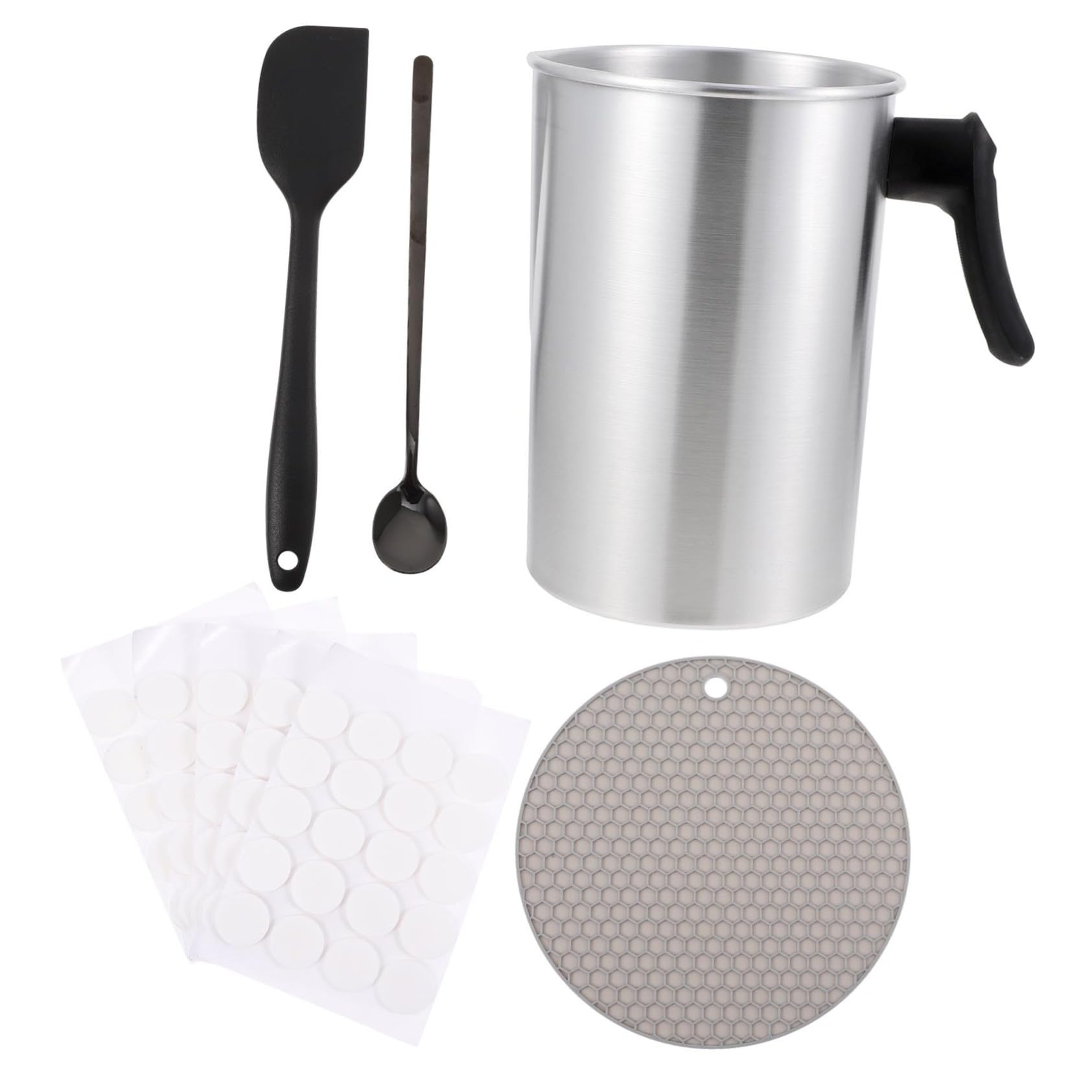 jojofuny Kit Per La Fabbricazione Di Candele Pentola Per Sciogliere Cera Da 3 Litri, Utensili Resistenti Al Calore Per Creazione Fai Da Te, Forniture Artigianali Per Hobbisti e Appassionati Di Candele
