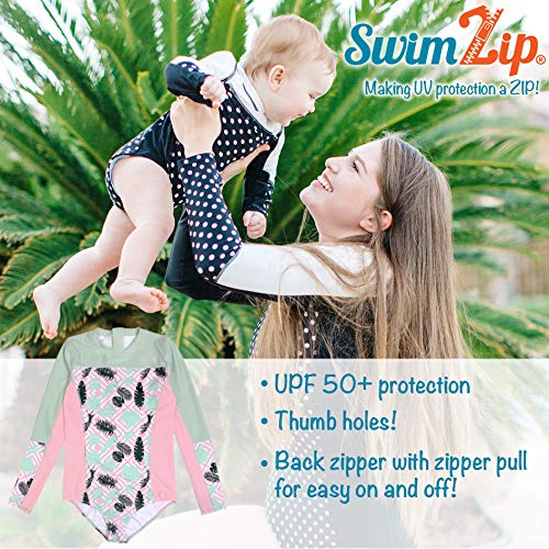 SwimZip® Girls' Long Sleeve One-Piece Swimsuit with UPF 50+ Sun Protection4
