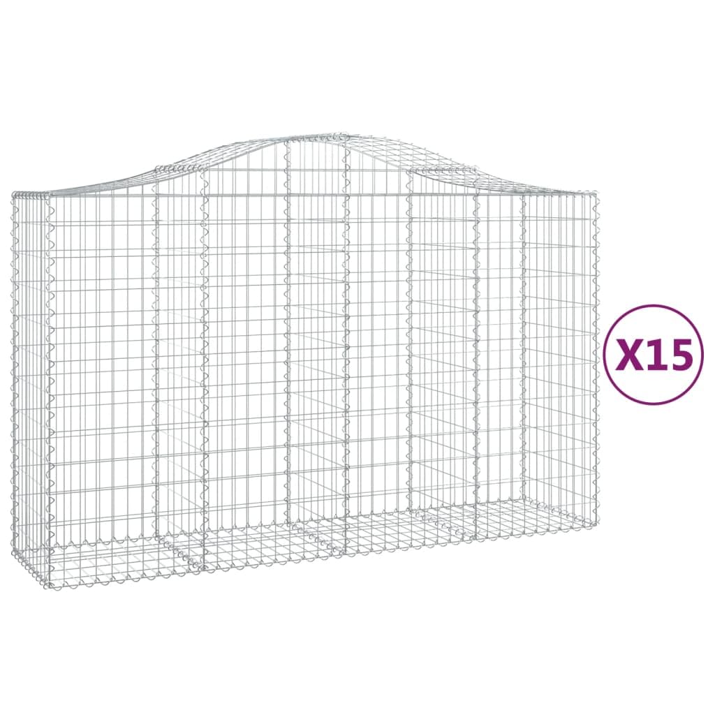 celosias para terraza exteriorenre,rincón Plantas,Cestas gaviones 15 uds Forma de Arco Hierro 200x50x120/140 cmIdeal para Jardines, Salones Donde se necesite