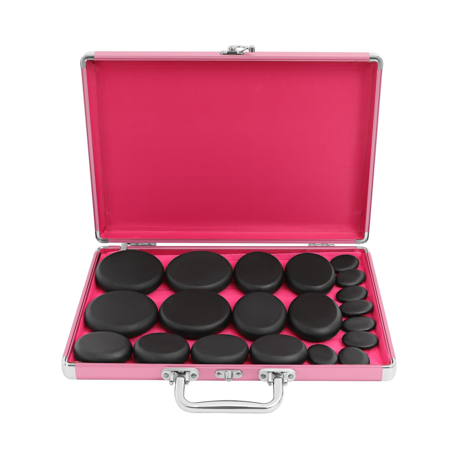 Hot Stone - Juego de 20 piedras de masaje de basalto con calentador para terapia de masaje, relajación y spa