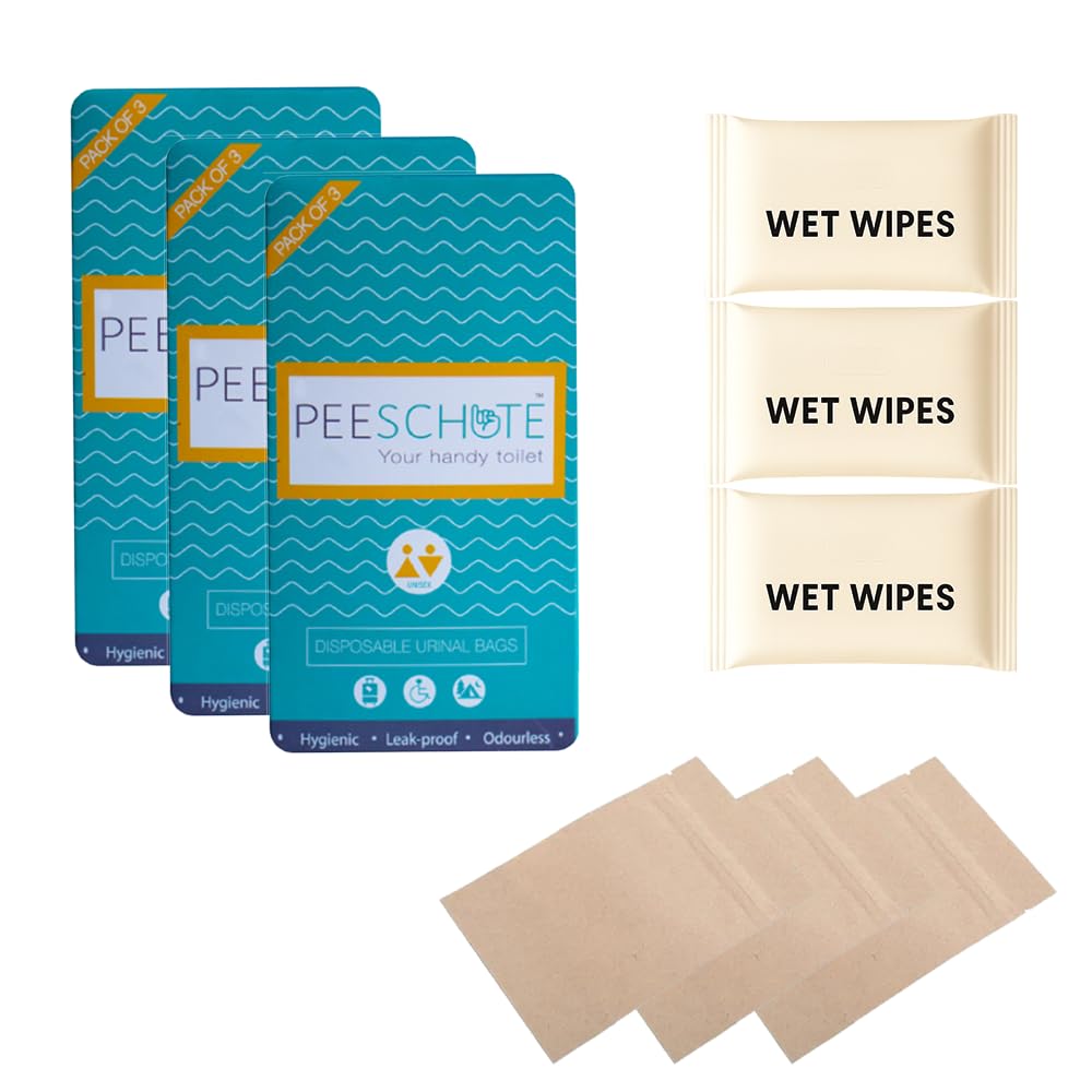 Peeschute Value Pack Unisex Pocket Sized Toilet Disposable Paper Urine Bags For Travel Pee kit - Combo Kit With Waste Bags and Wet Wipes | As Seen On Shark Tank India | Pack Of 30 Bags | Outdoor Toilet Needs | Convenient & Hygienic-image-39