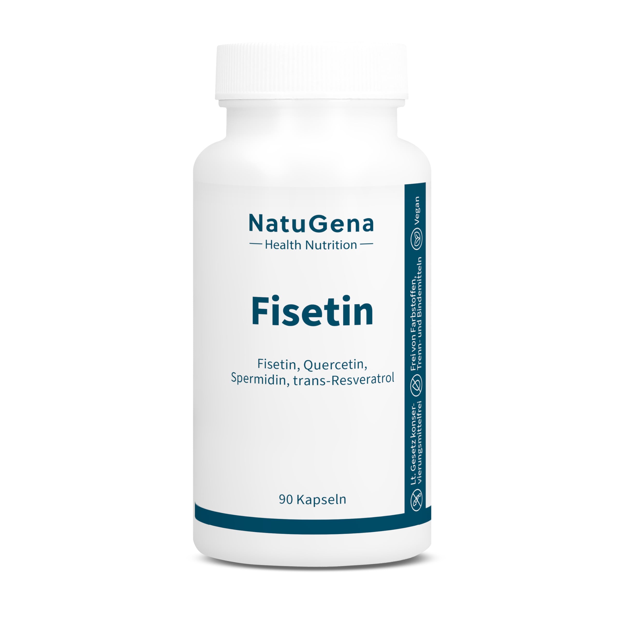 NatuGena Fisetin, Quercetin Spermidin, Trans-Resveratrol, Grüner Tee, Konzentration, 60 Kapseln (30 Tage Packung)