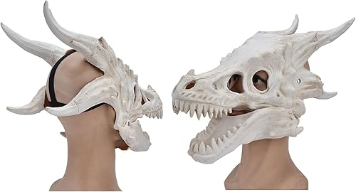 Miniatura 3 de Dinosaurio, cómodo látex elástico con mandíbula extraíble para fiestas de Halloween para fiestas de disfraces