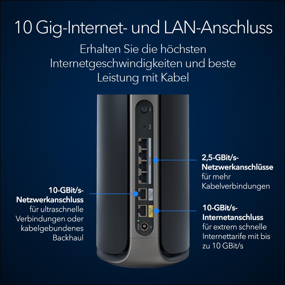 NETGEAR Orbi Serie 970 | Mesh WiFi 7 System | RBE973SB| Mesh WiFi 7 Router und 2 Satelliten | Bis zu 27 Gbit/s | Abdeckung 660 m²| 200 Geräte | 10-GB-Ethernet-Port | Quad-Band BE27000| 3 Pack Schwarz