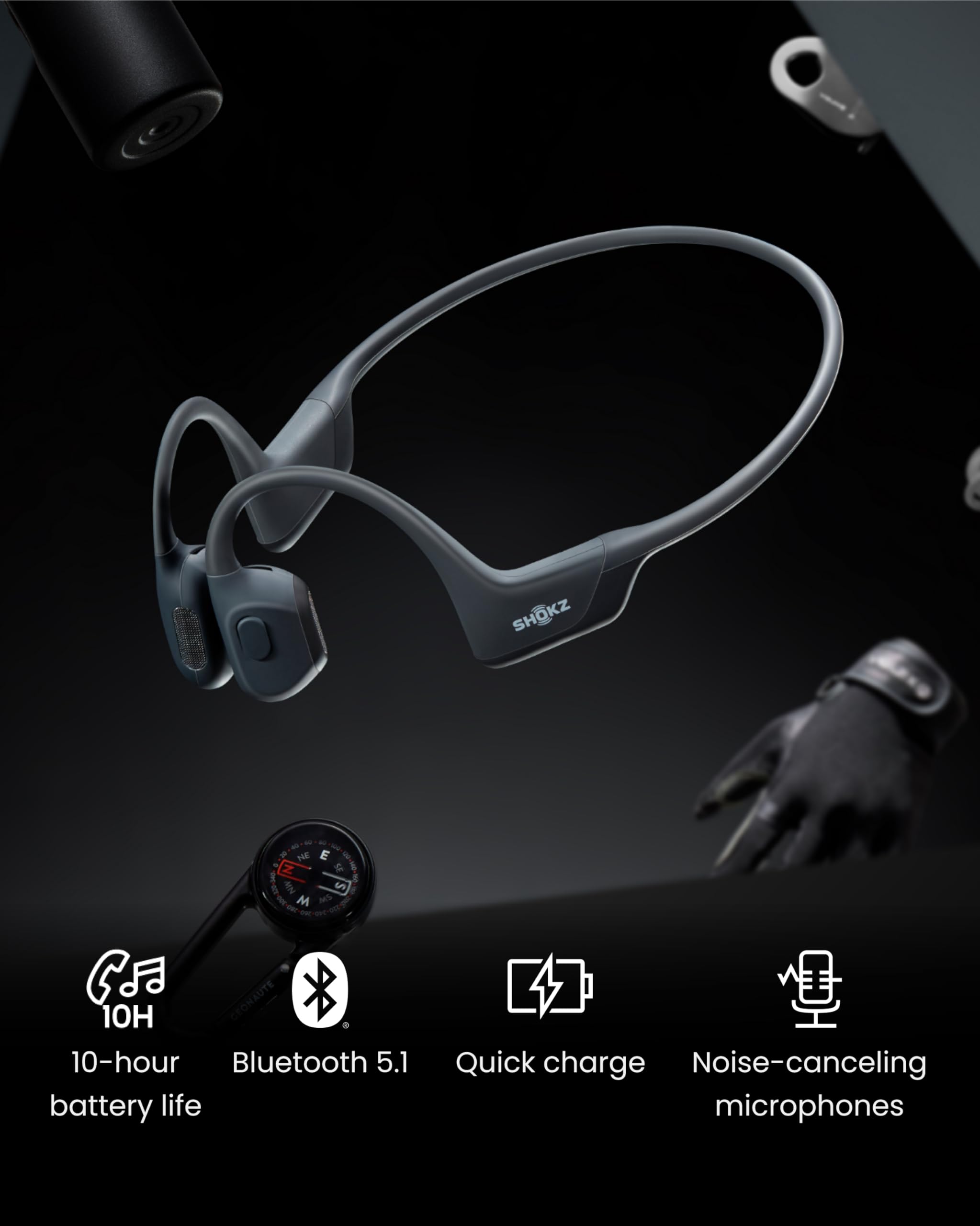 Shokz OpenRun Mini Black 美品 Xuk2a-m47008634748 オーディオ機器 