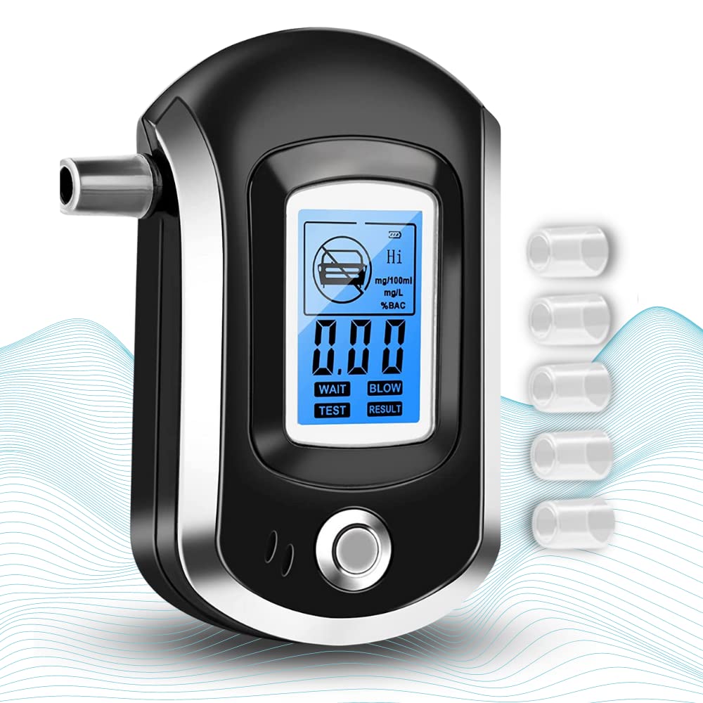 Alcohol Tester, LCD Alcohol Tester, Portable Breath LCD Digital Display Alcohol Tester/Analyzer with Backlight with