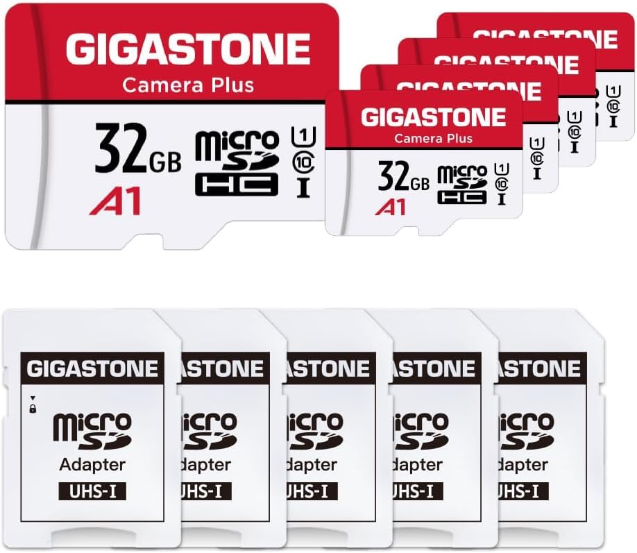GIGASTONE 32GB Micro SD Card 5-Pack, MicroSDHC Memory Cards for Security Cameras, Wyze Cam, Roku, Full HD Video Recording, UHS-I U1 A1 Class 10, up to 90MB/s, with Adapter-image-42