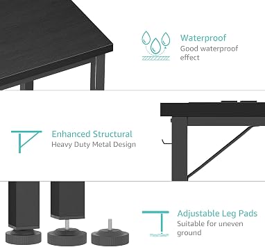 Lufeiya 39 inch Computer Desk with Power Outlet, 40 inch Teen Study Table Home Office Work Writing Desks with Charging Station Outlets Built in, Black