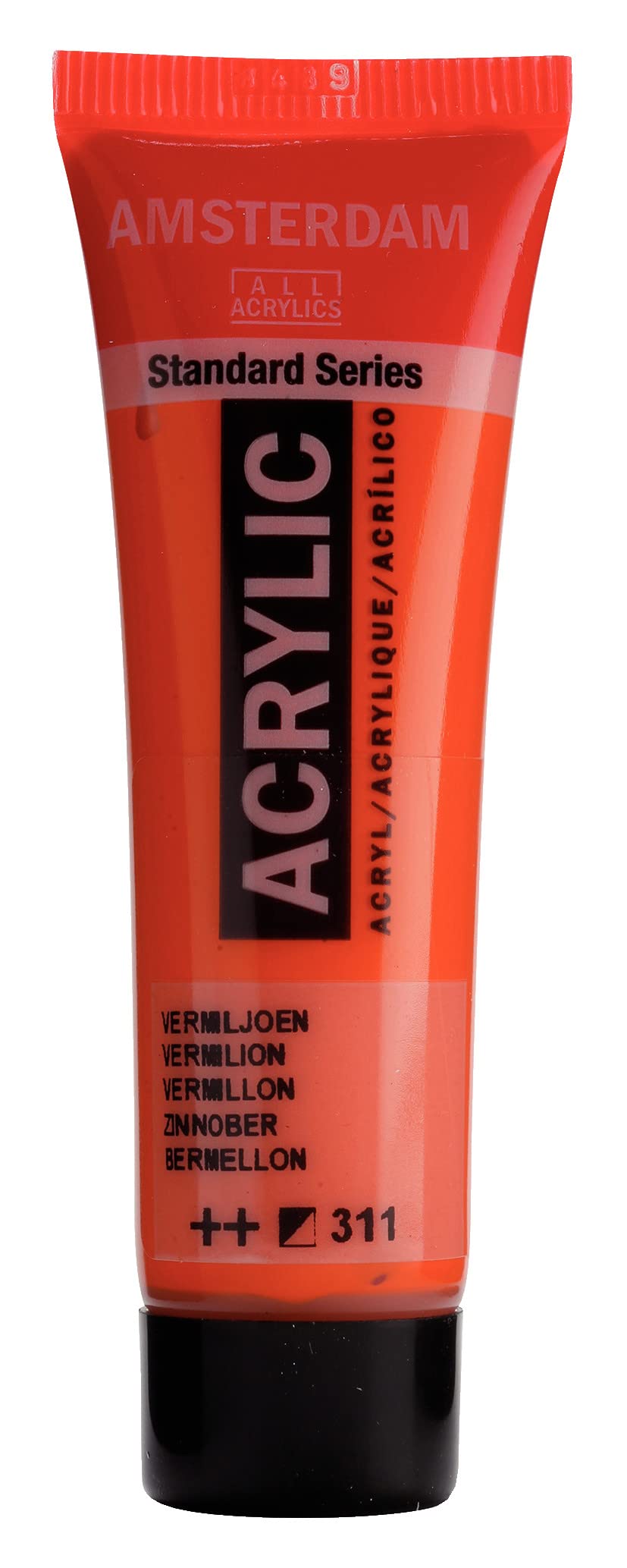Amsterdam Standard Series Acrylic Paint Tube 20 ml Vermilion 311 - Vibrant Color, High Lightfastness, Semi-Opaque