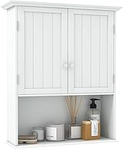 WATERJOY Wall Bathroom Storage Cabinet with Shutter Doors and Shelves for Bathroom Kitchen Room and Living Room