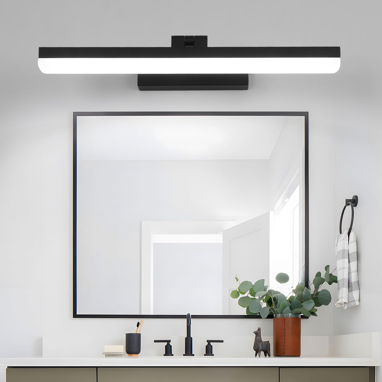 DELIPOP Lámpara LED de Espejo 9W1200LM Para Baño, Blanco Frío 6500K, IP44 Impermeable, Aplique de Pared Moderno 230V