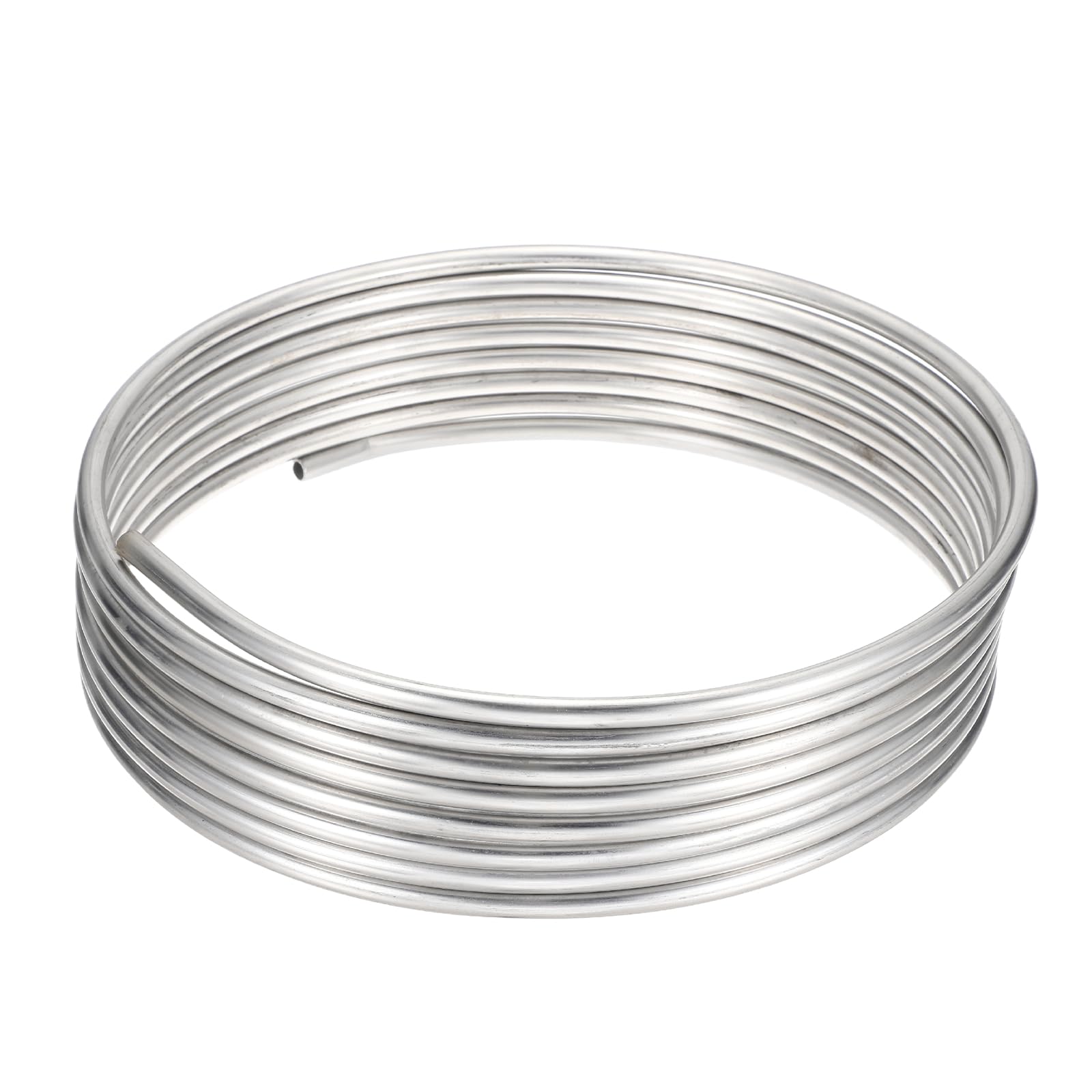 sourcing map Stainless Steel Tubing Coil, 1/32" Wall Thickness 3/8" OD x 24.61 ft Industrial 304 Stainless Steel Coil Tube, Flexible Welded Steel Tubing Round Metal Pipe, Silver Tone